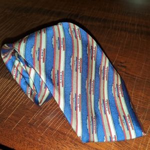 HERMES Silk Tie Red, White, Blue & Boats
